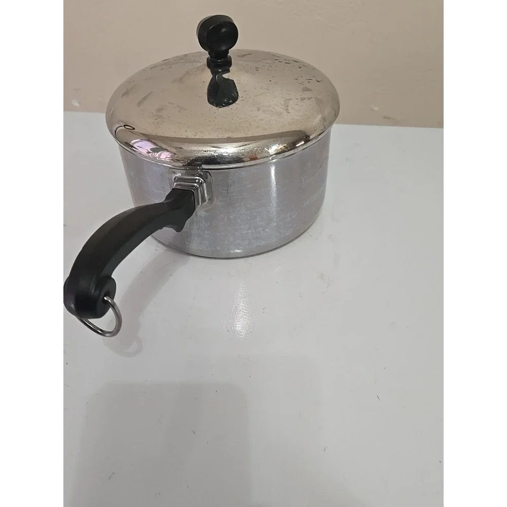 VTG Farberware 2 Qt Saucepan w/ Lid Stainless Steel Aluminum Clad Pot USA Retro